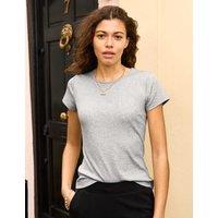 Cotton Blend Ribbed Fitted T-Shirt