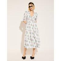Floral Shirred Midi Smock Dress Bridal