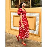 Pure Cotton Polka Dot Midi Smock Dress