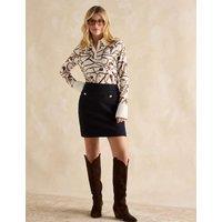 Cotton Rich Textured Mini A-Line Skirt