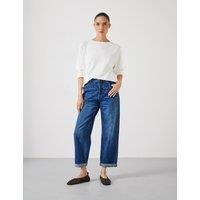 Boyfriend Mid Rise Cropped Turn Up Jeans