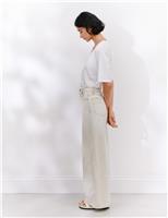 HUSH Nessa High Waisted Wide Leg Jeans Ecru