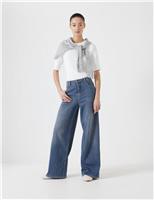 Mid Rise Wide Leg Jeans
