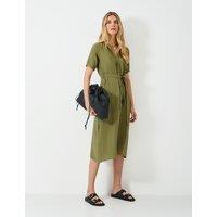 Pure Cotton V-Neck Midaxi Shirt Dress
