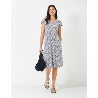 Jersey Floral V-Neck Midi Tea Dress