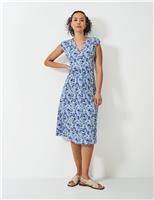 Jersey Floral V-Neck Midi Tea Dress