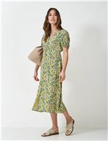 Crew Clothing Floral V-Neck Maxi Tea Dress Yellow Mix