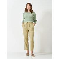 Linen Rich Tapered Ankle Grazer Trousers