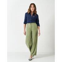 Linen Rich Striped Wide Leg Trousers