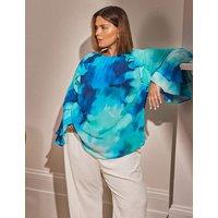 Floral Frill Sleeve Blouse