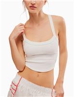 All Clear Cami Solid Fitted Crop Top