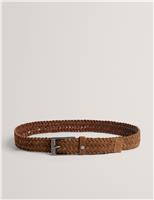 Ted Baker Suede Braided Belt Brown