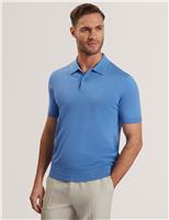 Ted Baker Silk Rich Polo Shirt Blue