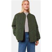 Whistles Ida Quilted Padded Coat Khaki