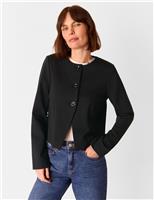 Collarless Short Jacket