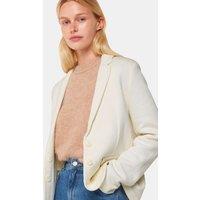 Whistles Jersey Slim Single Breasted Blazer Ivory