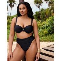 Boux Avenue Ferrara High Waisted High Leg Bikini Bottoms Black