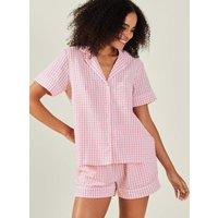 Pure Cotton Gingham Revere Shortie Set