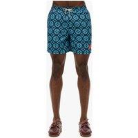 Pocketed Tile Print Swim Shorts