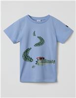 Pure Cotton Crocodile Print T-Shirt