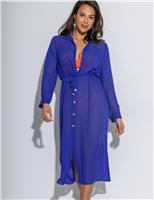 Chiffon Tie Waist Midaxi Beach Shirt