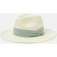 Straw Weave Striped Band Fedora Hat