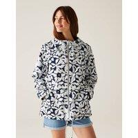 Regatta Bayletta II Floral Hooded Rain Jacket Navy Mix