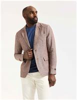 Scotch & Soda Linen and Cotton Blend Blazer Medium Brown