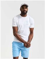 Pure Cotton Crew Neck Chest Logo T-Shirt