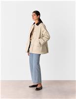 Waxed Pure Cotton Relaxed Utility Jacket
