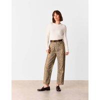 Animal Print High Waisted Barrel Jeans
