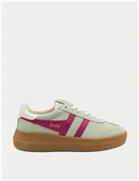 Gola Athena Suede Colour Block Trainers Green Mix