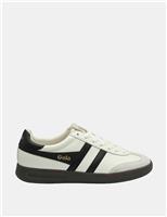 Gola Cyclone Leather Lace Up Trainers White/Black