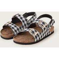 Kids Gingham Riptape Buckle Sandals (7 Small - 4 Large)
