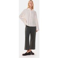 Whistles Camilla Side Zip Wide Leg Cropped Trousers Grey