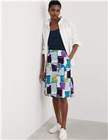 Pure Cotton Geometric A-Line Skirt Skirt