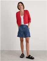 Seasalt Cornwall Pure Cotton Textured V-Neck Cardigan Orange