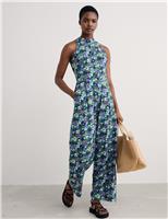 Cotton Rich Floral Sleeveless Jumpsuit