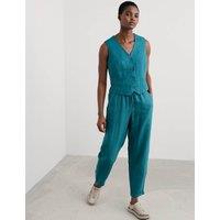 Pure Linen V-Neck Button Through Waistcoat