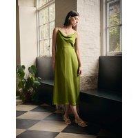 Cowl Neck Strappy Midi Slip Dress