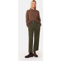 Lyocell Rich Barrel Leg Ankle Grazer Trousers