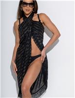 Chiffon Sparkly Striped Sarong