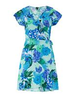 Floral Frill Wrap Mini Beach Dress