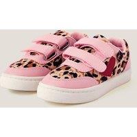 Kids Animal Print Heart Riptape Trainers (7 Small - 10 Small)