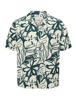 ONLY & SONS Regular Fit Pure Cotton Leaf Print Shirt White Mix