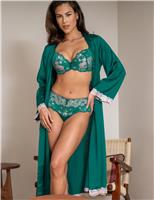 Satin & Lace Wide Sleeve Robe