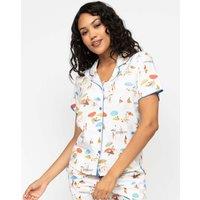Cotton Modal Beach Print Pyjama Top