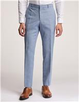 Slim Fit Linen Rich Flat Front Trousers