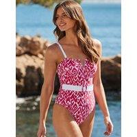 Printed Padded Belted Swimsuit