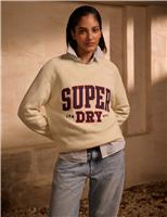 Pure Cotton Crew Neck Slogan Relaxed Jumper